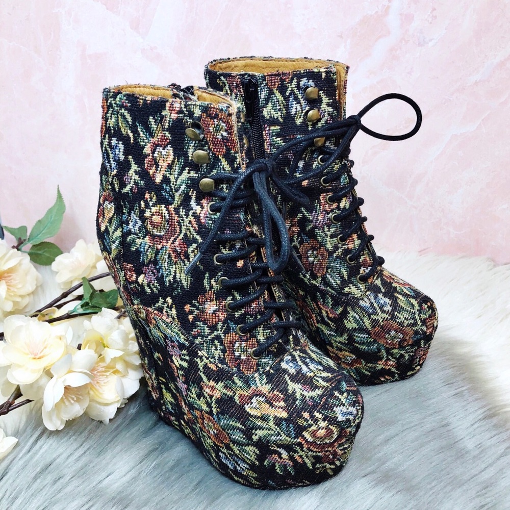 Jeffrey Campbell | Damsel Tapestry Platform Wedges